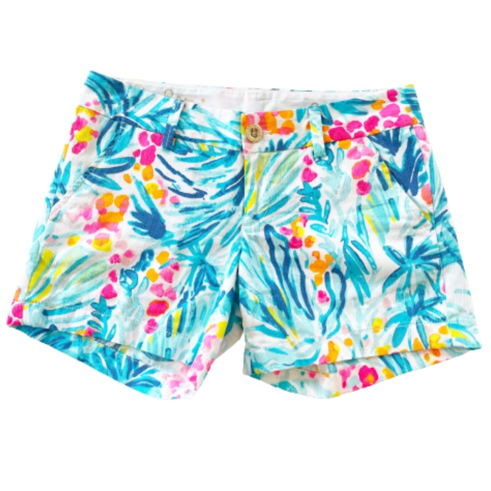 Lilly Pulitzer Serene Blue Tippy Top Callahan Shorts 00